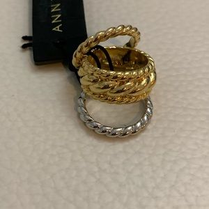 Ann Taylor Mixed metal ring set